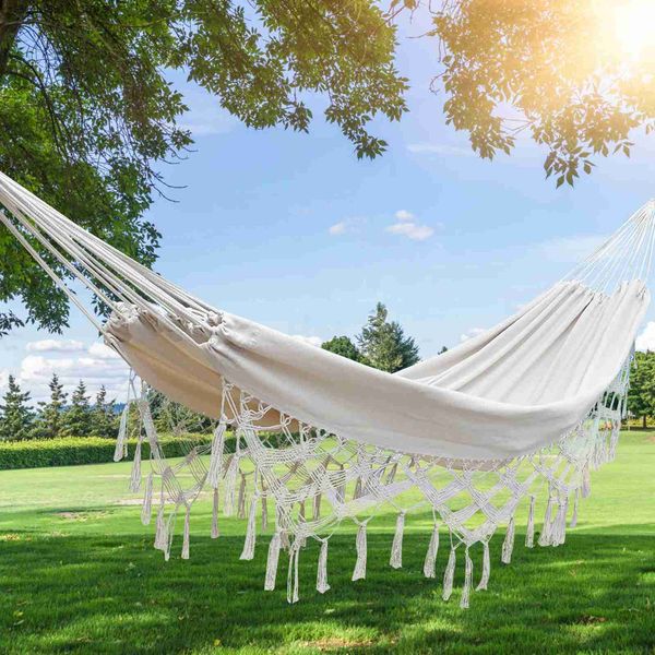 Hammocks Hammock a 2 posti con macrame in stile bohémien bordo di lusso a doppio sedia azionario per la rete di amaca