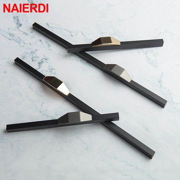 Naiedi Black Long Furniture Manico a mobili da 800-1000 mm per mobili da cucina in oro maniglie per porte di armadietto.