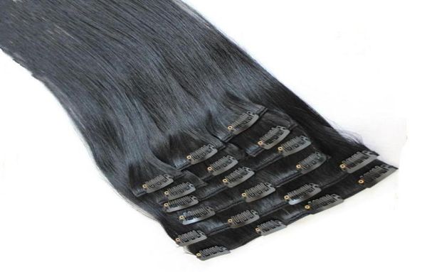 Gretremy 20Quot 24Quot Clip Inon Hair Extensions brasiliano Malesia peruviano indiano Remy Human Hair Weave 10pcsset4805583