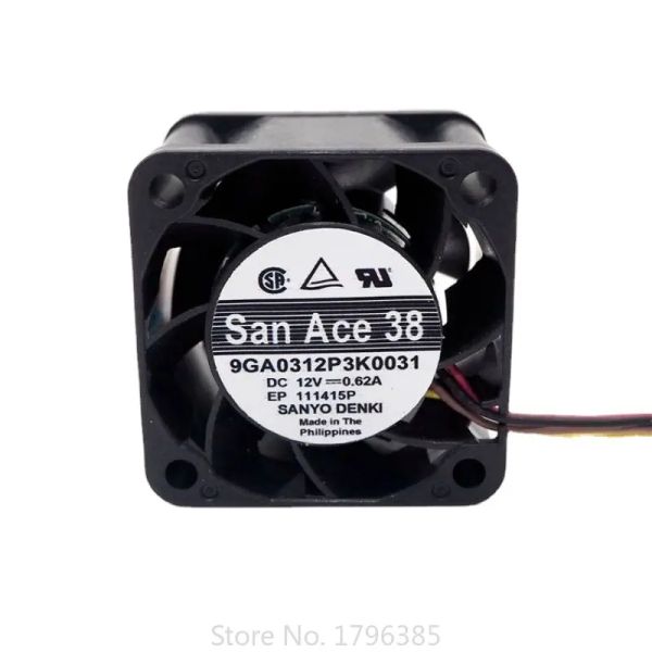 Pads Оригинальный вентилятор CPU CPU для SANYO 9GA0312P3K0031 SAN ACE 38 DC 12V 0,62A 3828 3,8 см. PWM Dual Ball Cooler вентилятор 38x38x28mm