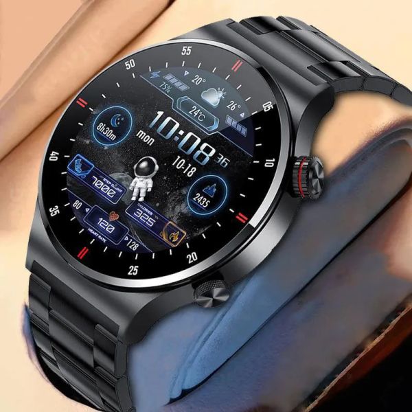 Orologi 2023 Nuovo QW33 Bluetooth Call Smart Watches for Men Green Schermo Passaggio di Sports Fitness Tracker Smartwatch impermeabile