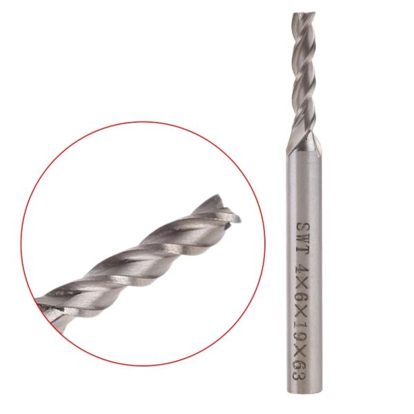 Extra lungo 4 mm 3 flauto HSS Alluminio Mulino Cnc Bit esteso esteso