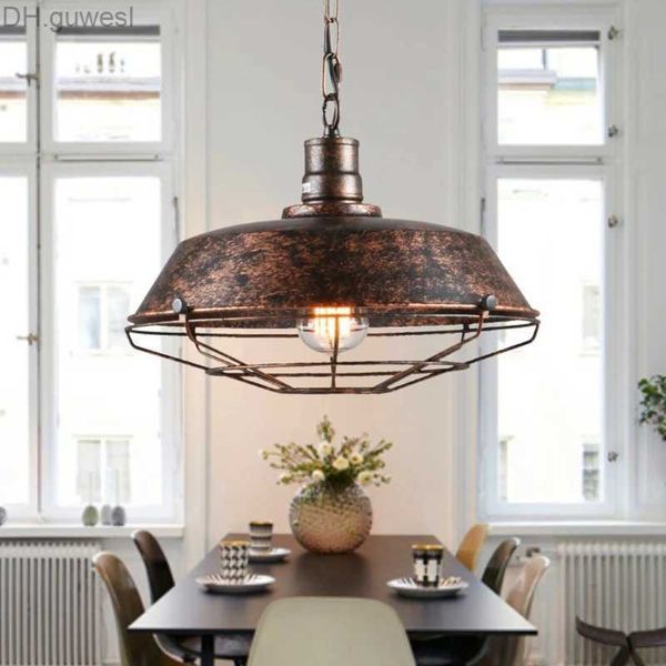 Lampade a sospensione Penthouse Style RETRO lampadario di ferro industriale E27 per saloni ristoranti bar kitchee yq240410