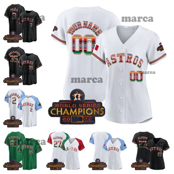 Мексика Astros 3 Pena Custom Baseball Jersey 27 Alttuve 44 Alvarez 2 Bregman Houstons Джастин Верландерфрамбер Вальдес 71 Джош Хейдер Джефф Багвелл Брайан Хосе Абреу