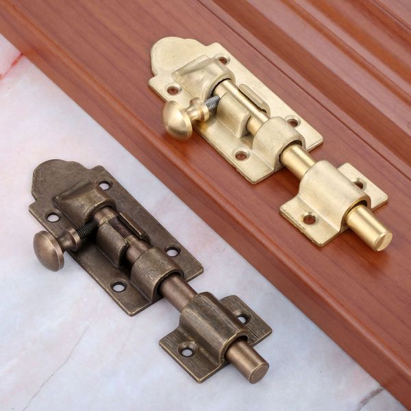 1pc 123mm Vintage Barrel Latch Schrank Tür Schloss Schlittenschraube Hefter Gate Latch Hardware antike Bronze -Messingschrank Türschrauben