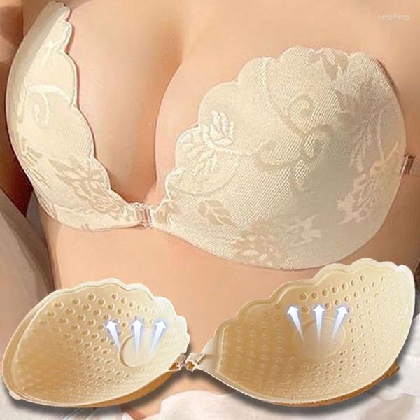 Bras invisível sutiã moda renda push up adesivo sem costas sem costas