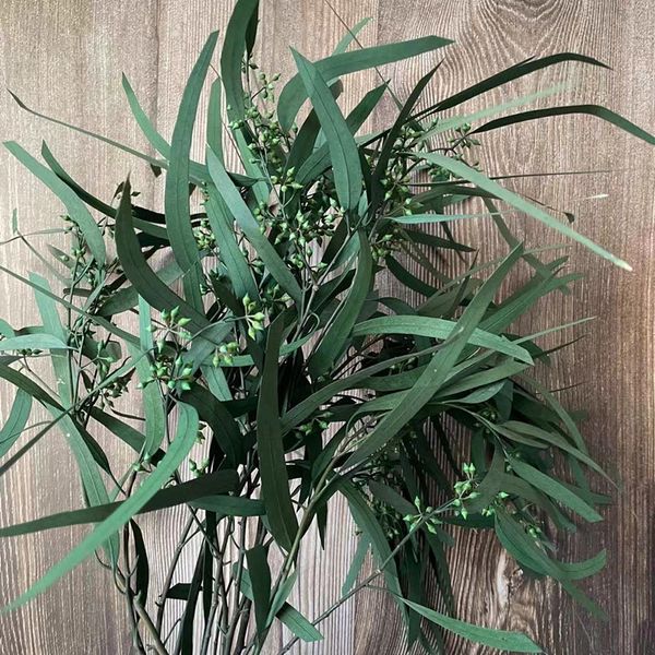 80g/35 ~ 45 cm, natürliche pflanzliche getrocknete Blüten für immer Hirseblätter Bouquet, erhaltene Eukalyptusgirlande zur Hochzeitsdekoration, Zuhause