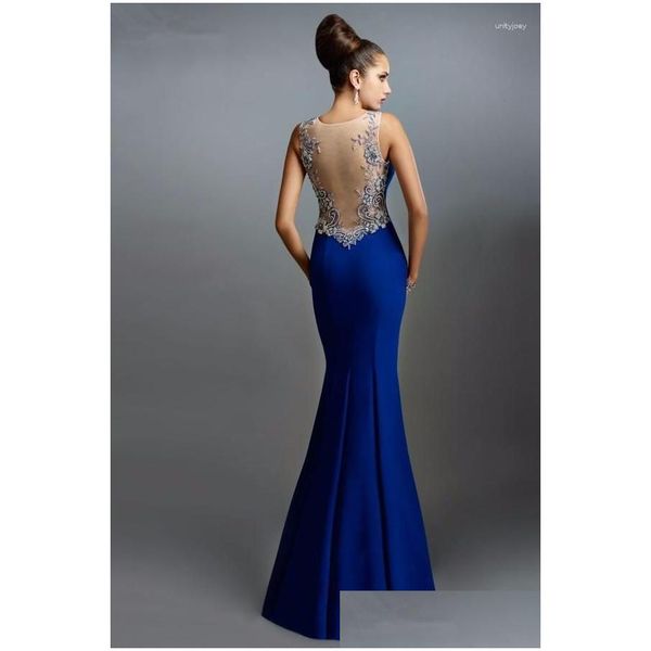 Abiti sexy urbani Party Y Vestitido De Festa 2023 Fashion Sleeveless Long Royal Blue Mermaid Abito da ballo da ballo Dr Dhbjf