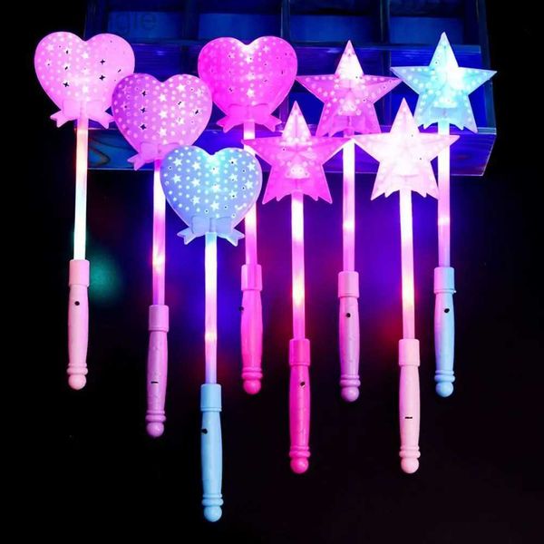 LED Rave Toy LED Luminous Hollow Magic Star Rod Light-up Stabs Sticks Weihnachtsfeier-Konzert glühend in Dark Party Requisiten 240410