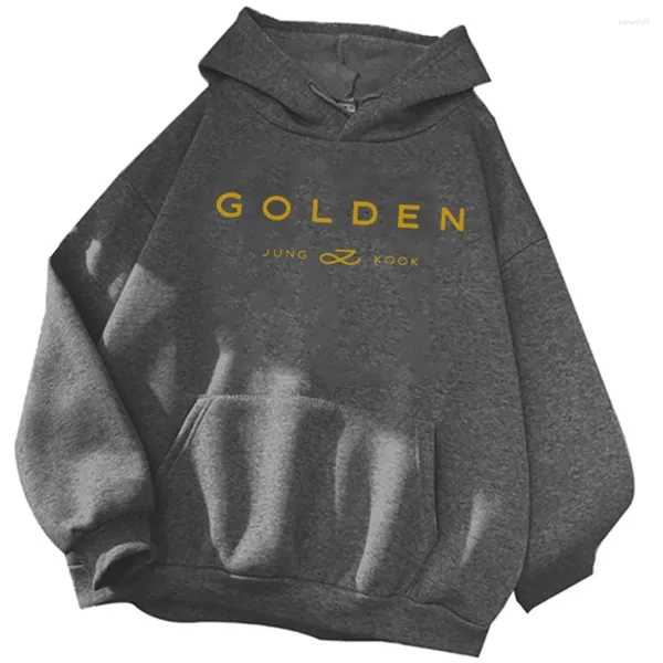 Herren Hoodies Y2K 2024 Hoodie Jungkook Kpop Vintage Sweatshirt Sudaderas Winter Warm Golden Merch Unisex Mann Frau Frau