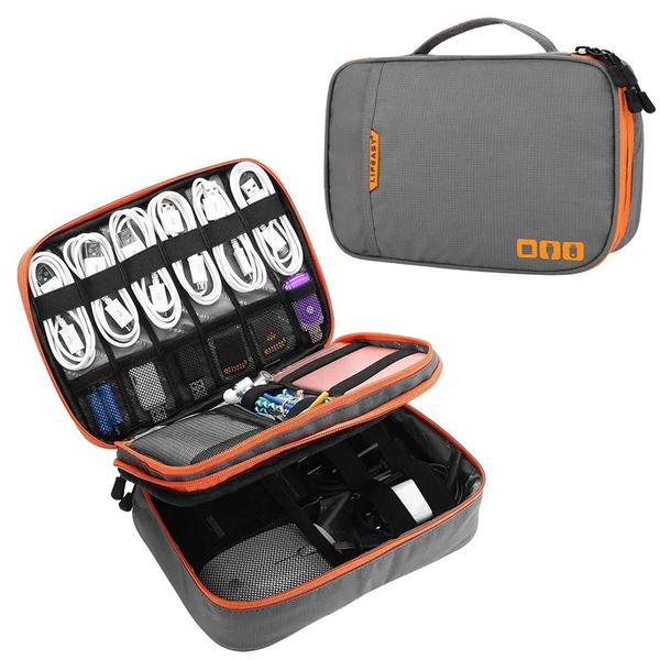 2024 Tragbarer Reisekabelbag Digital USB Gadget Organizer Ladekabel Kosmetische Reißverschlusslager Organisationsbeutelzubehör für für
