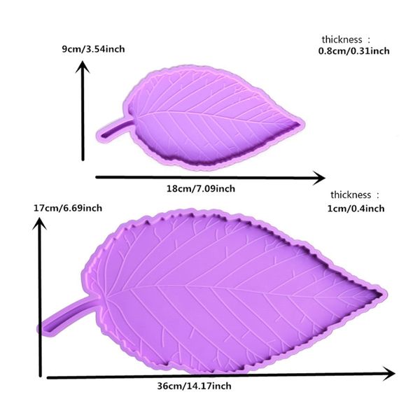 Q81d große Blattschalen Coaster Form Silikonblätter Untersetzer Schüssel Mattenharz Gussform