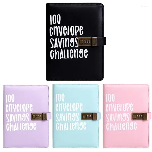 Сумки для хранения 100 Envelope Challenge Binder с паролем блокировки наличные деньги.