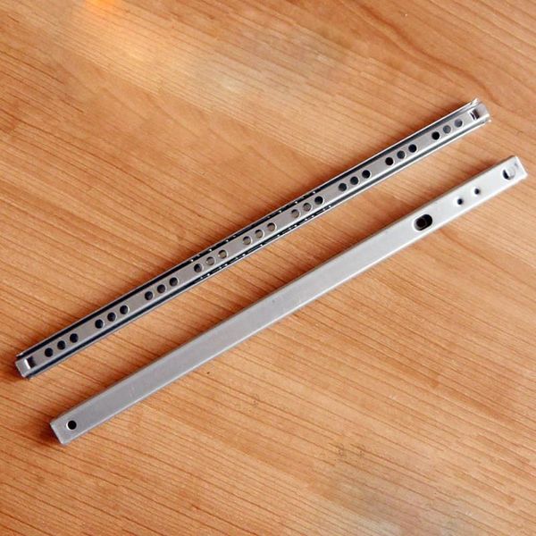 1Pair Schublade Stahlkugel Schleife Schleimschublade Kugel Guide Zwei Abschnitte 17 mm Weitstahlfaltmöbel Hardware -Ausstattung