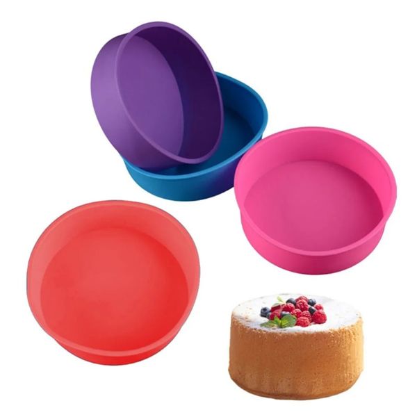 Stampi in silicone tettoni da forno strumenti di decorazione di torte rotonde per le torte della mousse cucina producono stampi a colori casuali- per la decorazione della torta da cucina