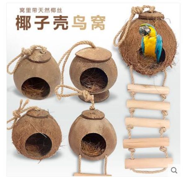 Ninho de pássaro de palha xuanfeng peony tigre papagaio wenshu pérola ninho de ninho de ninho de ninho de ninho de ninho de criação de acessórios de gaiola de pássaros quentes