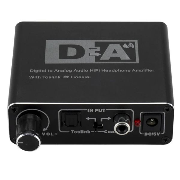 Conversor portátil HIFI DAC AMP DIGITAL PARA AUDIOG AUDIO Converter RCA 3,5 mm Amplificador de fone de ouvido TOSLINK SAÍDA COAXIAL OPTICA DAC 24BIT