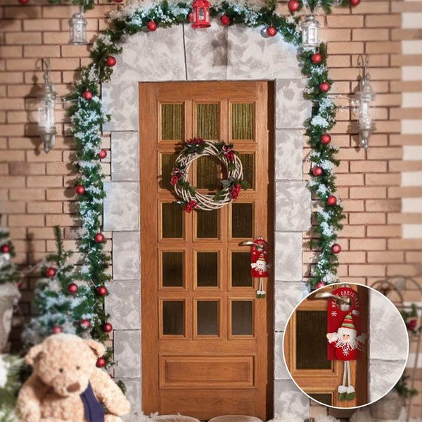 Weihnachtsdekorationen für Home Christmas Door Hanging Anhänger Santa Türhänger für Weihnachten Neujahr 2024 Dekoration