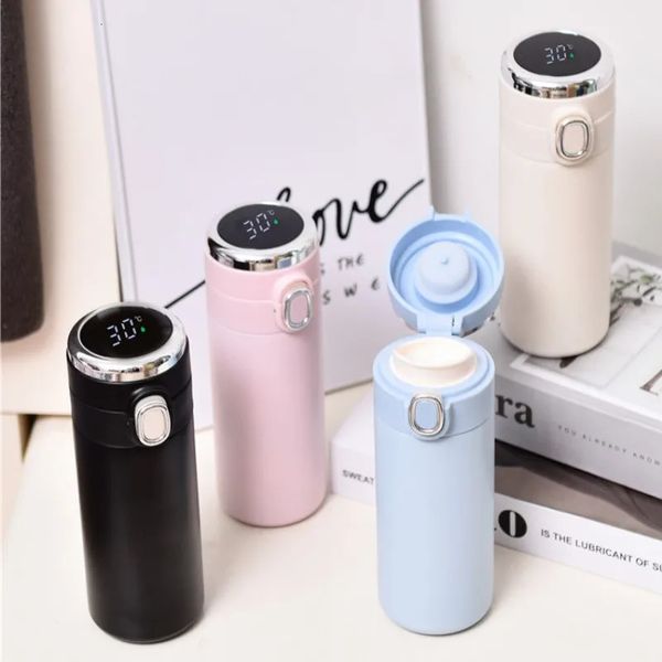 420 ml de aço inoxidável temperatura Display Thermal Caneca Smart Thermo Bottle Tea Thermo Christmas Gift Water 240402