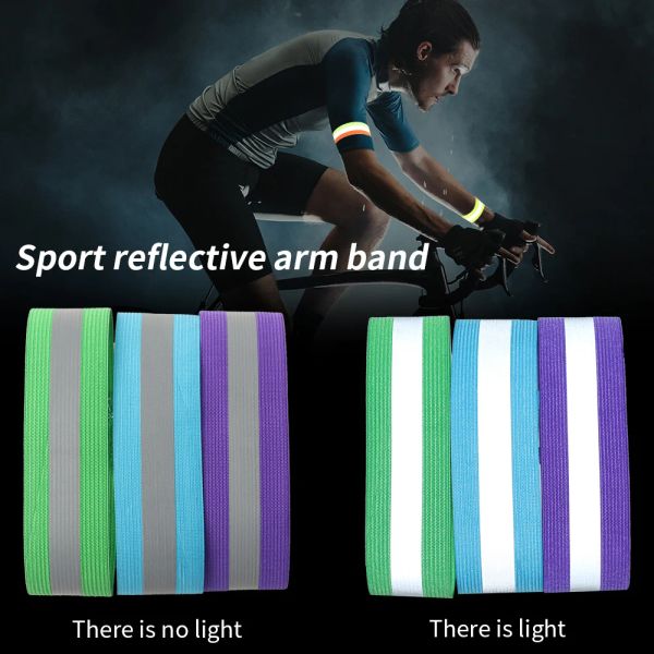 Reflektierende Armstreifen Nachtlauf Sicherheitswarnung Armband Sicherheit Alarm Armband Fahrrad Bindgurthose Handbein Sport Armband