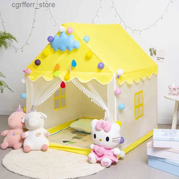 Spielzeugzelte 1,35 m große Kinder Spielzeugzelt Wigwam Klappzelt Tipi Baby Play House Mädchen rosa Prinzessin Schloss Zimmer Dekor Baby Kinder Geschenk L410