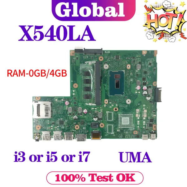 Motherboard Notebook X540L Mainboard für Asus VivoBook X540LA A540LA F540LA K540LA R540LA X540LJ Laptop Motherboard I3 I5 I7 0G/4G/RAM UMA