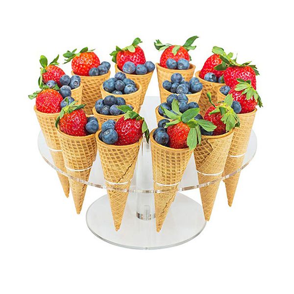 06/04/8/12/16 buchi gelati per cupcake Cupcake Ice Cones Porta per la festa a buffet per feste di nozze