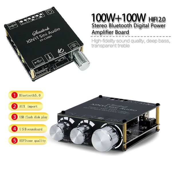 C50H C100L AP100L/100H T50H/50L T100L XY-C50L/C100H Bluetooth ad alta potenza Amplificatore digitale Schema stereo Amplificador AUX USB