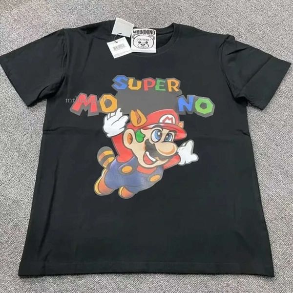 Komfort Italien Brands Farben T -Shirts Plüsch Bär Buchstabe Grafikdruck Freizeit Mode Haltelement Qualität Paar Designer Schwarzweiß MENS WOMANS Kleidung T -Shirt T -Shirt EE OPS