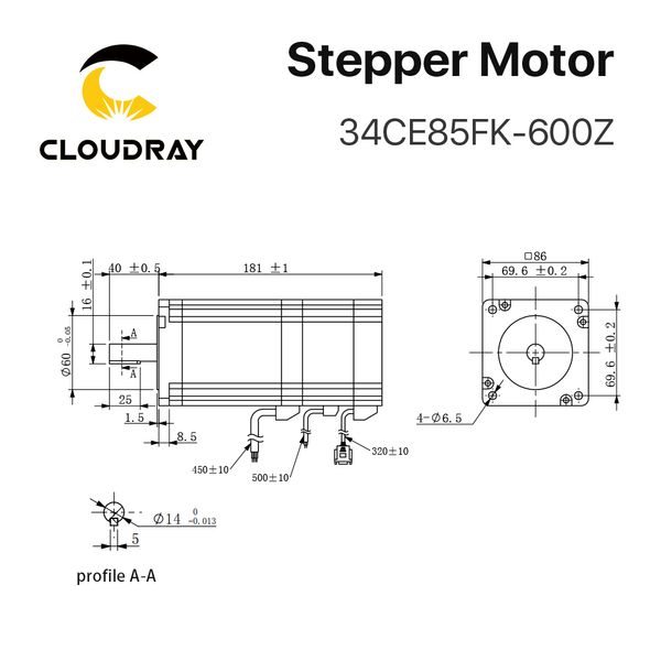 CloudRay Nema 34 Motor de loop fechado 6.0a 8.5n.m com motor de passo do freio para máquina de moagem de gravura CNC