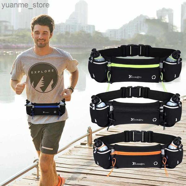 Sportsäcke Herren/Damen Marathon Trail Running Backtasche Mobile Wasserflasche Sport Fanny Bag Fitness Doppelpockt Running Back Y240410