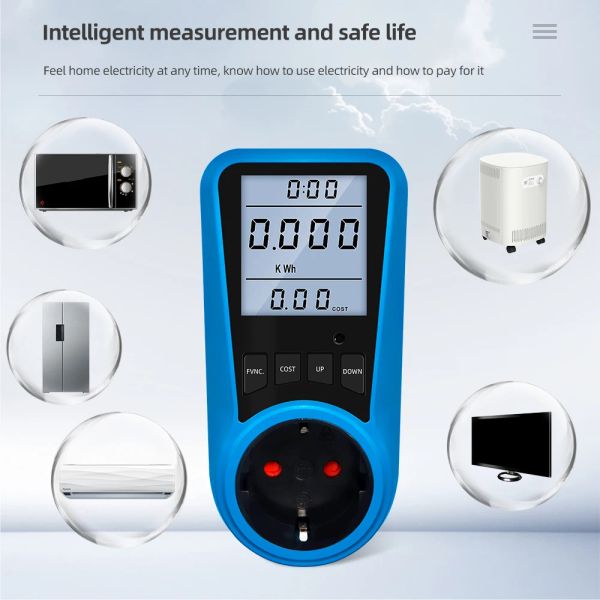 Misuratore di corrente digitale AC 230 V METURA DI POTENZA Voltmetro Time Watt Energia Tester Energia dell'alimentazione 50Hz Analisi dell'analizzatore US US US US UK AU FR BR IT Plug it