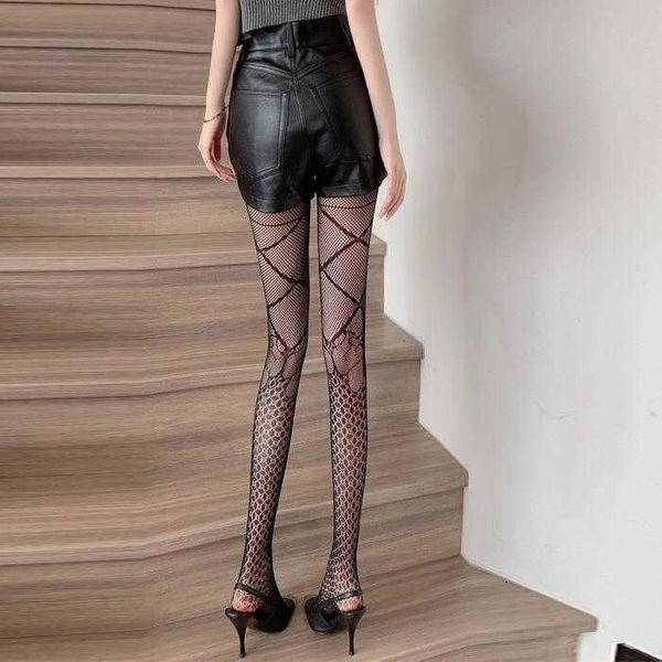 Internet -Promi Anker sexy würzige Mädchen Riemen Angelnetzstrümpfe Jacquard Black Seiden Nachtclub Bouncy Pantyhose DVVK