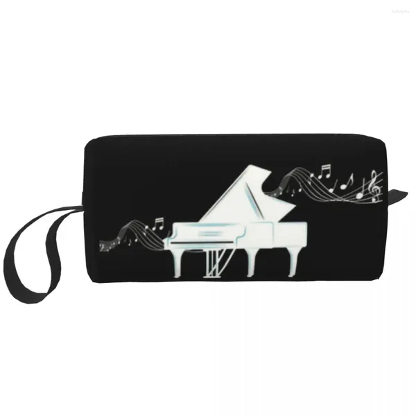 Piani di stoccaggio Piano con appunti musicali sacchetti cosmetici Donne kawaii Musicista di grande capacità Musicista Regalo Regalo Case di bellezza Toilette