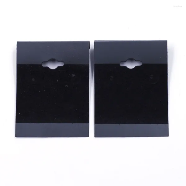 Takı Torbaları 50pcs Kart Kulak Küpe Tıpa Tapaları Kanca Tutucu Kılıfları Kılıflar Siyah Velvet Plastik 6.2x4.5cm