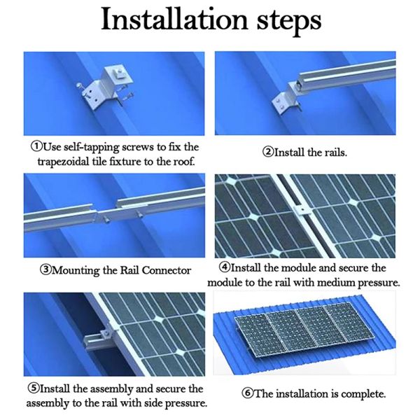 1/3/5pcs Metall Solar Panel Montage Brackets Trapezoidal Fixation Solar Panel -Klemmen Unterstützung für das Zubehör des Solarsystems des RV -Bootes