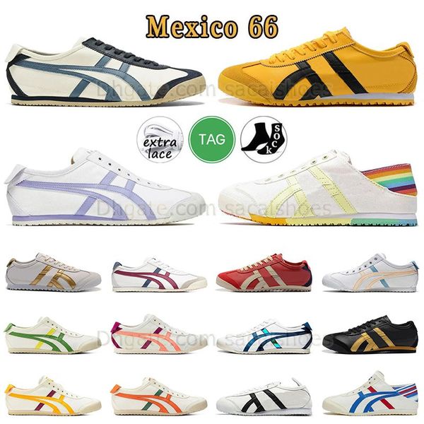 Dhgates Tiger México 66 Running Shoes de tênis de couro prateado Exército Onitsukass estilo de vida esportista masculino Japonês famosos famosos de sapatos ao ar livre pretos treinadores de entressola vermelha