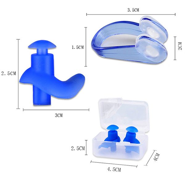 Tappi per le orecchie del naso in silicone morbido set di clip naso set di bambini auricolare per adulti per le orecchie del sonno audace di navigazione da nuoto a clip naso fornitura