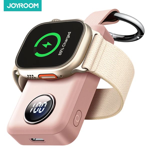 Банк Joyroom Pink Portable Wireless Charger для Apple Watch Series 8/Ultra/7/6/5/4/3/2/2/SE 2000MAH IWATCH Зарядное устройство Magnetic Power Bank