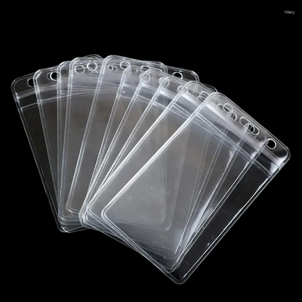 Borse di stoccaggio 10pcs/lotto in plastica trasparente verticale cancella la custodia della carta di identificazione del tamburo bidage Accessori