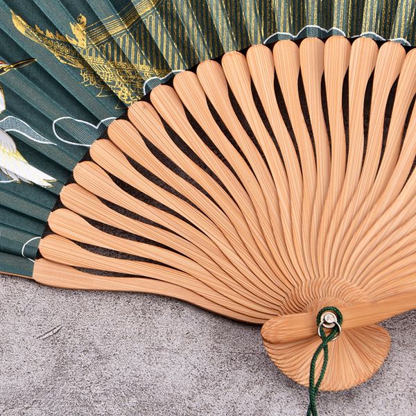 Música de ventilador de mão dobrável de 6 polegadas Huizong Rui Ele Hanfu Hot Sale Cosplay Eventoil Fan Favors e Presentes de Casamento Principal Fan Bambu