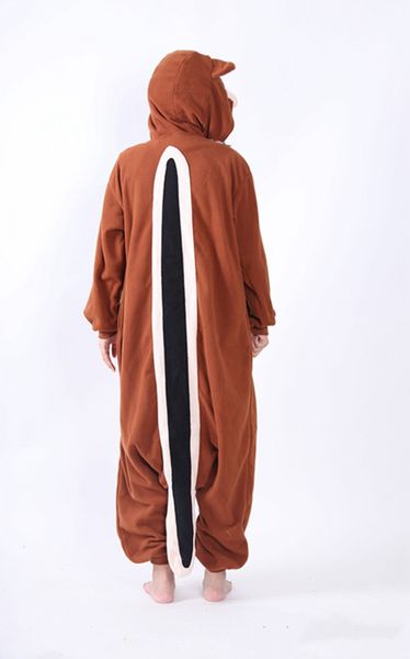 Hksng Animal adulto de boa qualidade Onesie de chipmunk kigurumi trajes de esquilo marrom pijamas presente de natal