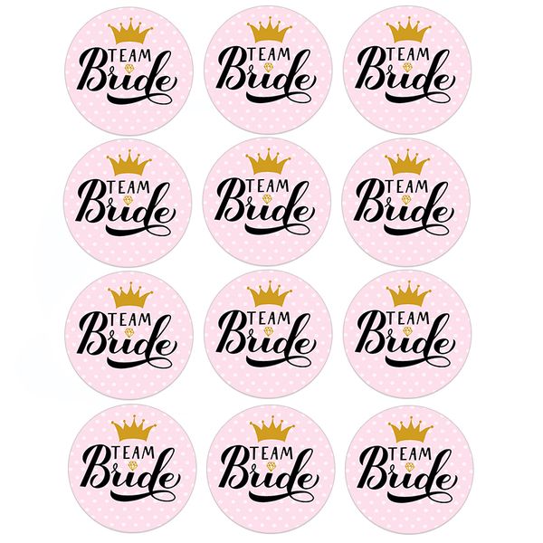 24/48pcs Bachelorette Adesivi per feste SEAL Etichetta Team Bride Bridesmaid Tribe Squad Hen Night Sticker Bride To Be Wedding Forniture