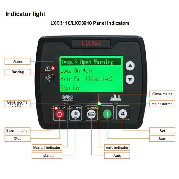 LIXISE LXC3110 AUTO STOP STOP GERATOR MODULE DIESEL DIESEL DIESELTOR CONTROLE PAIL PAINEL ACESSORES DE ACESSORES DE