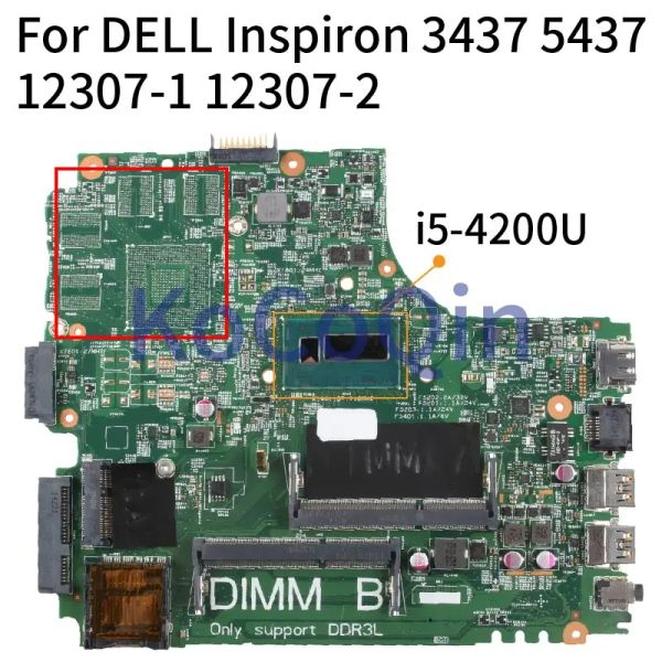 Placa -mãe DOE40HSW 123071 123072 Para Dell Inspiron 14R 5437 3437 Notebook Prainboard 0ygrk4 0y3JGV 09DJXD I3 I5 I7 Laptop placa -mãe