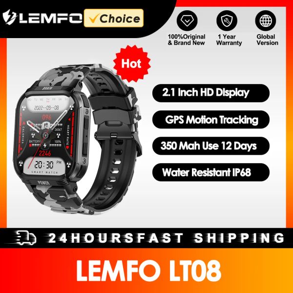 Relógios Lemfo Sport Smart Watch Men Men Outdoor Smartwatch 2024 IP68 Pulseira de fitness à prova d'água para Android 2,1 polegadas HD Screen GPS Tracker