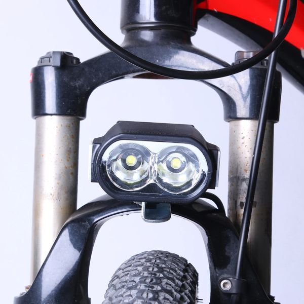 Farol de LED de bicicleta eletrônica 36V 48V 60V Scooter elétrico Biciclo Biclel Horn Front Lamp Acessórios