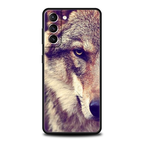 Lupo animale per Samsung Galaxy S22 Ultra S20 S21 Fe 5G S10 S9 Plus S10E S8 Casa di telefono Nota 10 Lite 20 Copertina nera silicone morbida