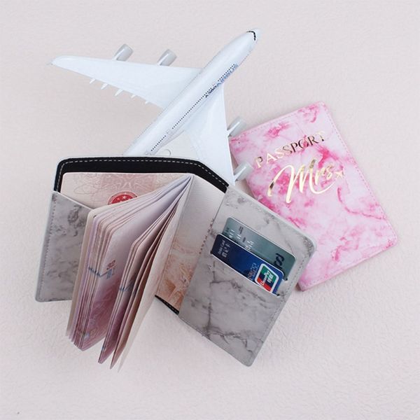 Passabdeckungen Reisehalter Protektor Cover Wallet PU Leder Reise Paar Passhalter Brieftasche Leder rosa grau