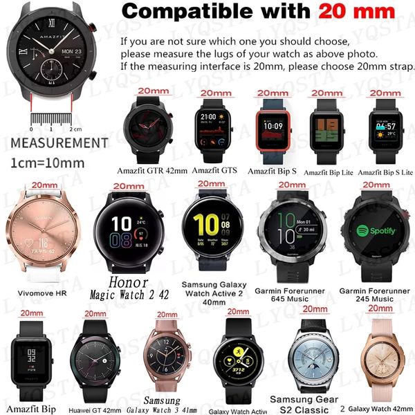 Silicone Watchband 20mm per Garmin Venu 2 Plus Sq 2 Strap Bracciale Forerunner 245 Musica 645 Vivoactive 3 Watch Band Bruscand
